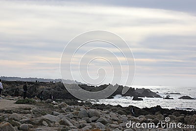 Sea Shore along China Rock, 17 Mile Drive, California, USA Editorial Stock Photo