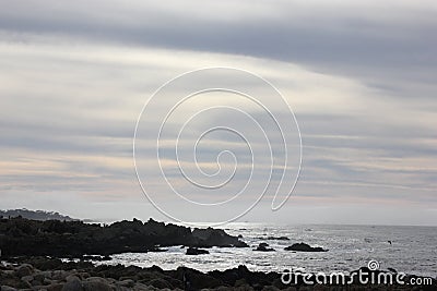 Sea Shore along China Rock, 17 Mile Drive, California, USA Stock Photo