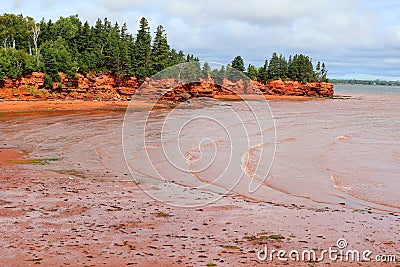 Sea shore of Rocky Point is a settlement in Prince Edward Island. Editorial Stock Photo