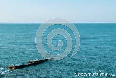 Sea view. Marine background. Seascape. Sea and sky. Stock Photo