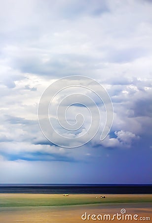 Sea and sky in different colors Stock Photo