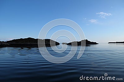 The sea with small islands in Norge Stock Photo