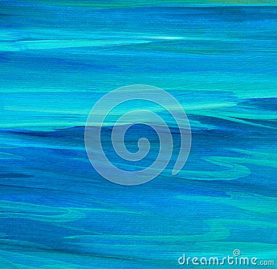 Sea smooth surface, painting by oil on canvas Cartoon Illustration