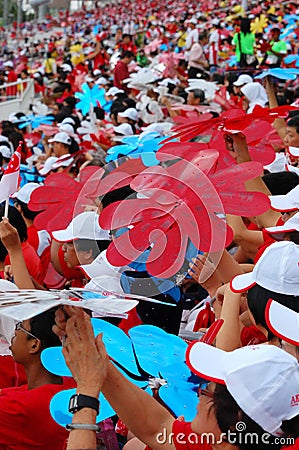 Sea of spectators and colorful fans Editorial Stock Photo