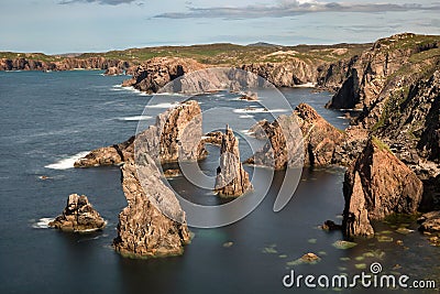 Sea stacks on Outer Hebrides Stock Photo