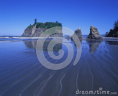 Sea stacks and reflection Stock Photo