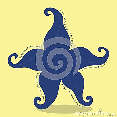 sea starfish navyblue 09 Vector Illustration