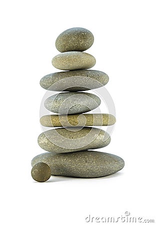 Sea stones stacked tower symbolizing balance Stock Photo