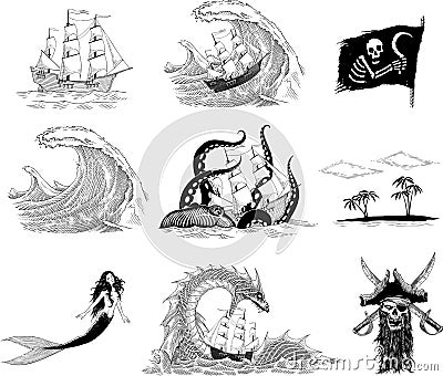 Sea stories Vector Illustration