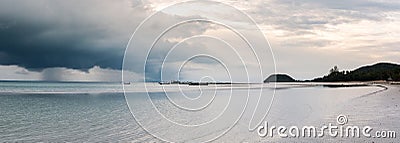 Sea Storm coming to beach of Samui island in Thailand Stock Photo