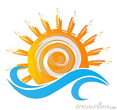 Sea and sun season image logo Vector Illustration