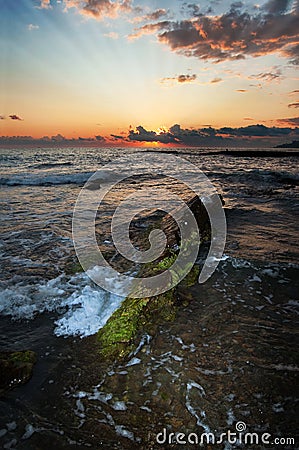 Sea sunset Stock Photo