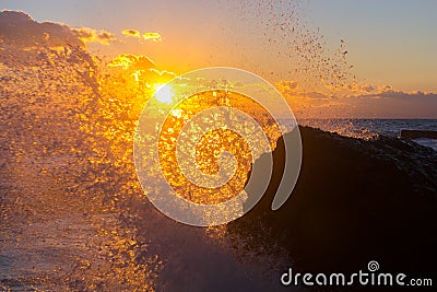 Sea at sunset Stock Photo