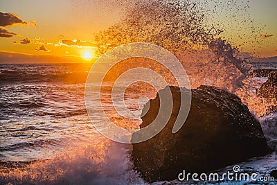 Sea at sunset Stock Photo