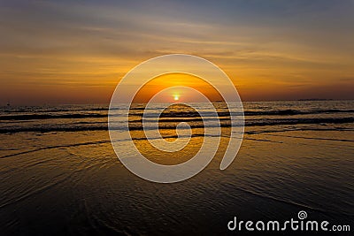 Sea, Sunset, Beach, Flensburg, thailand Stock Photo