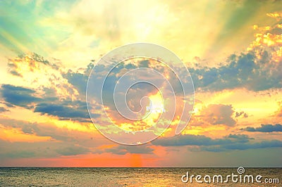 Sea sunset Stock Photo