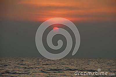 Sea sunset jakarta Stock Photo