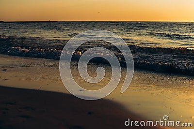 Sea at sunset Stock Photo