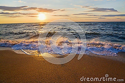 Sea sunset surf wave Stock Photo