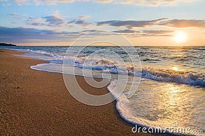 Sea sunset surf wave Stock Photo