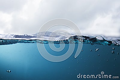 The sea at the time of the storm caused beautiful waves Stock Photo