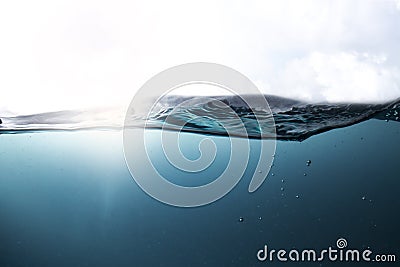 The sea at the time of the storm caused beautiful waves Stock Photo