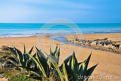 Sea of Torvaianica in Italy Stock Photo