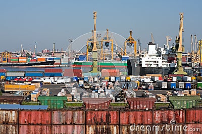 Sea trading port Stock Photo
