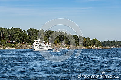 Sea traffic Stockholm archipelago DalarÃ¶ Editorial Stock Photo