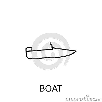 Sea transport boat outline icon. Signs and symbols can be used for web, logo, mobile app, UI, UX Vector Illustration