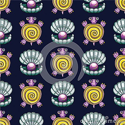 Sea travel seamless background series Vector Illustration