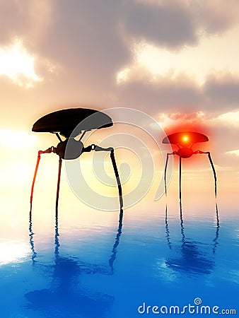 Sea Tripods Stock Photo