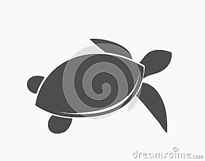Sea turtle black icon Vector Illustration