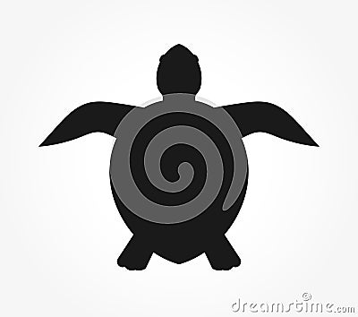 Sea turtle black silhouette icon Vector Illustration