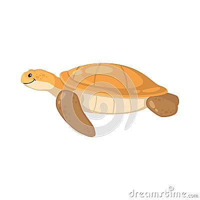 Sea Turtle Cartoon Composition Vector Illustration
