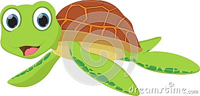 Sea turtle cartoon Vector Illustration