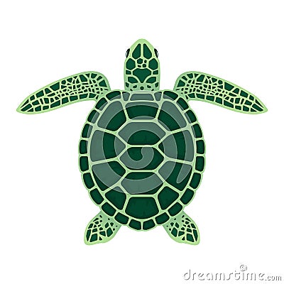Sea turtle vector illustration on a white background Vector Illustration