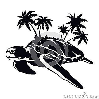 Sea turtle Wildlife, Wildlife Stencils - Forest Silhouettes for Cricut, Wildlife clipart, png Cut file, iron on, vector Vector Illustration