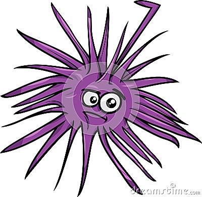 Sea urchin cartoon illustration Vector Illustration