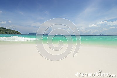 Sea view beautiful tropical beach background with horizon blue s Stock Photo