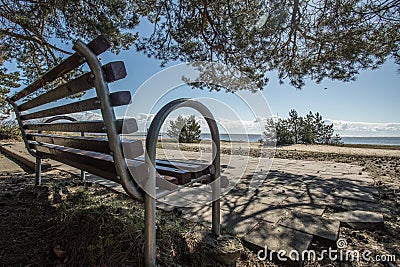 Sea view bench Stock Photo