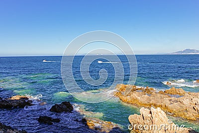 Sea view in coast, blue predominance collor Stock Photo