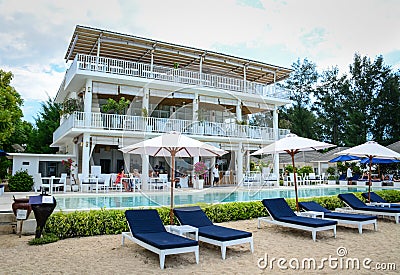 Sea View Hotel in Gili Meno island, Indonesia Editorial Stock Photo