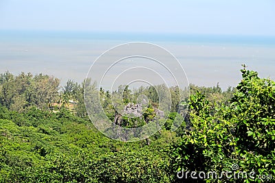 Sea view over the Jungle, south of Thailand Stock Photo