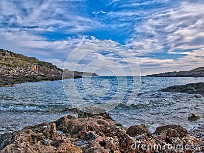 Sea view from the southest part of Greece Acrotainaros Stock Photo