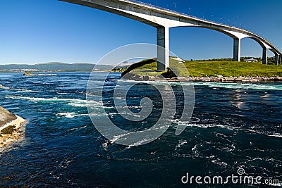 Sea View to Saltstraumen whirlpools in Norway Stock Photo