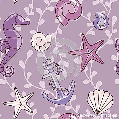 Sea-violet-pattern.eps Vector Illustration