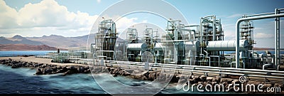 Sea water desalination Stock Photo