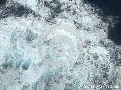 Sea water waves with foamy wave. Stock Photo