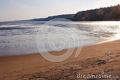 The sea water that goes away Stock Photo